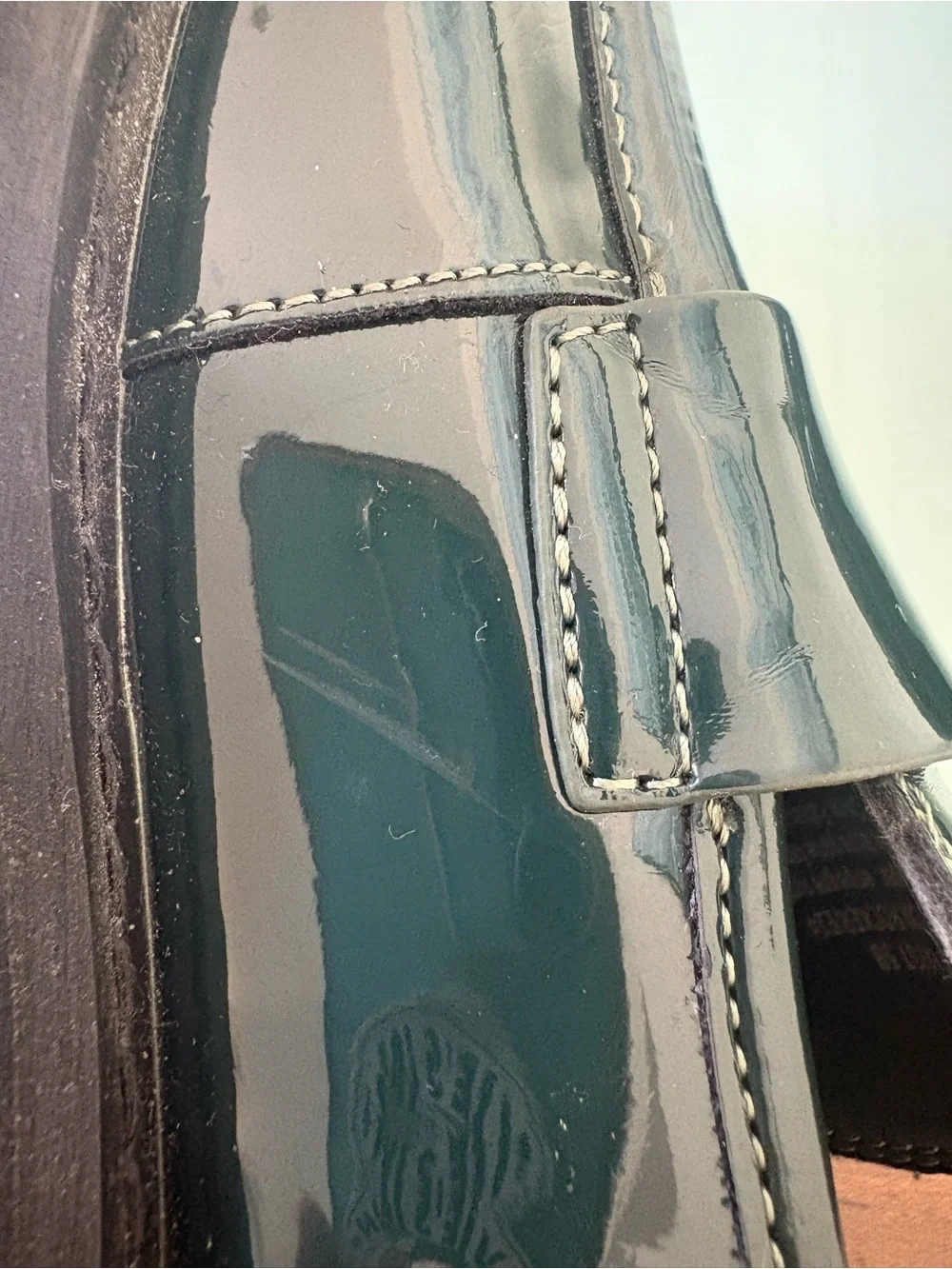 Karl Lagerfeld green patent
